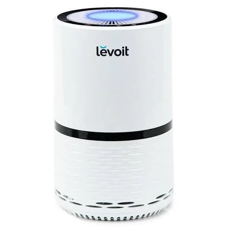 levoit air purifier for home, aham verifide, high-efficiency filter for smoke, dust, pollen, and odors in bedroom, office, or nursery, optional night light, quiet operation, lv-h132, white white 1 pack lv-h132