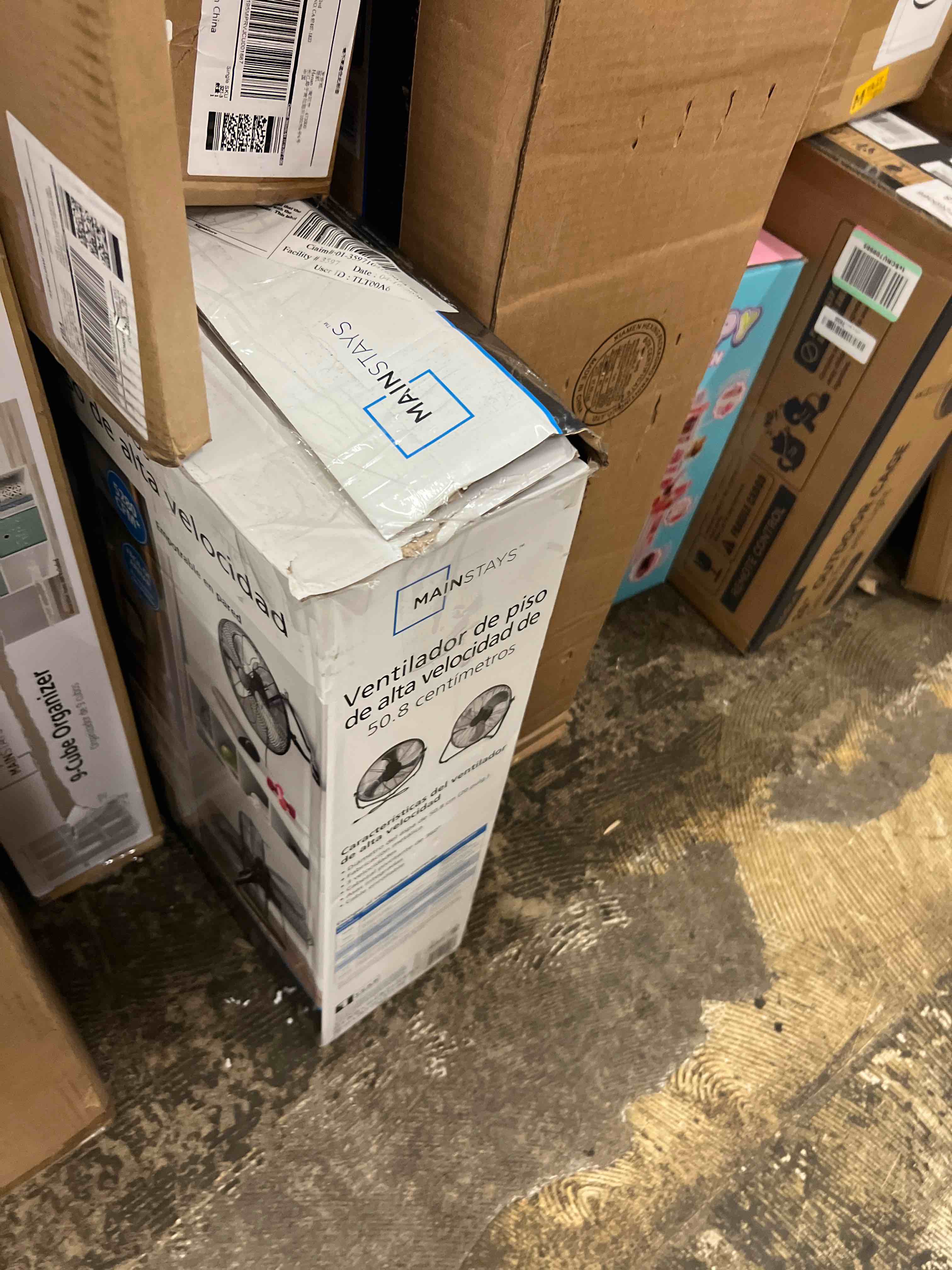 Condition photo showing New/Like New for mainstays 20 inch 360 degree pivot high velocity steel floor fan , black
