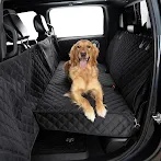 pecute back seat extender for dogs 56.29 * 28.74 in, car window fixing for maximum car protection, leather fabric dog car seat cover for back seat, waterproof, scratch-resistant, support to 330 lbs for full size truck / full size suv full surrounded style