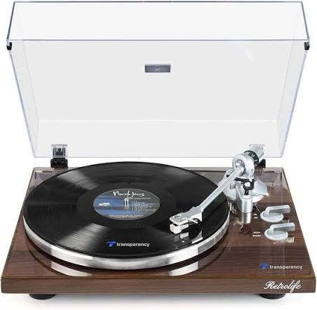 belt drive turntable for vinyl record player,connect with bluetooth speakers or active speaker,built-in phono pre-amp,usb digital output, magnetic cartridge,high-gloss wood design(brown)