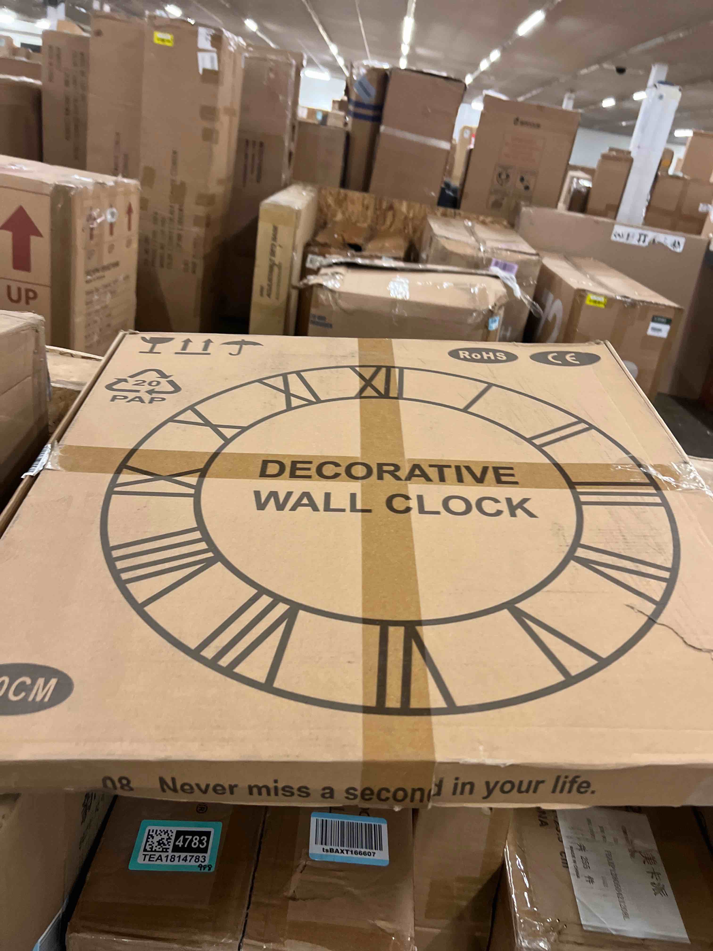 Condition photo showing New/Like New for leike large wall clock 24in, world map modern style wall clocks, big clock for wall living room decor, office wall decor, silent non-ticking for bedroom, kitchen, school roman number 24in