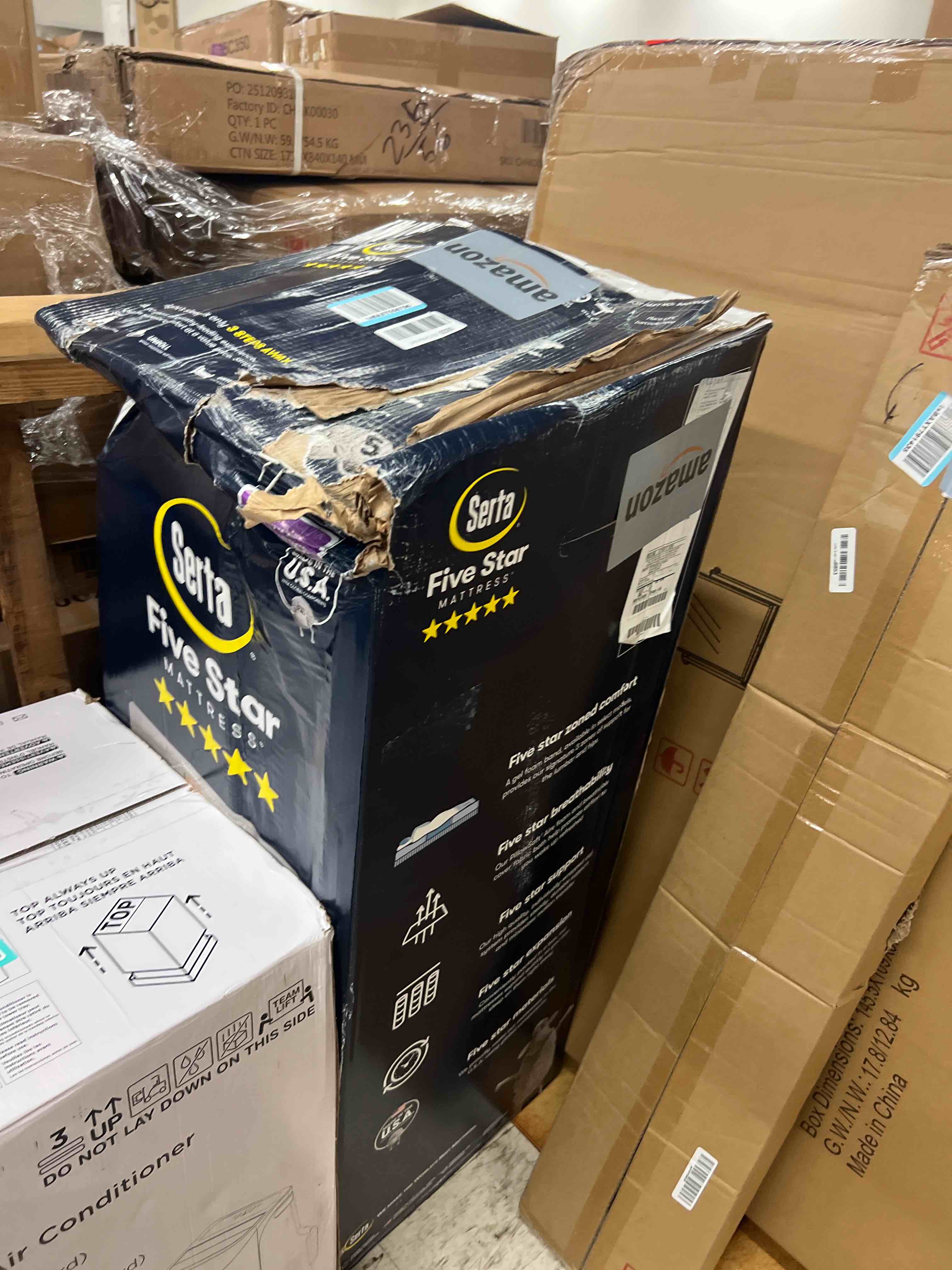 Condition photo showing New/Like New for serta five star mattress tranquility 8" medium twin, breathable, pressure relief, with supportive innersprings - certipur-us certified and level 2 medium 8" twin