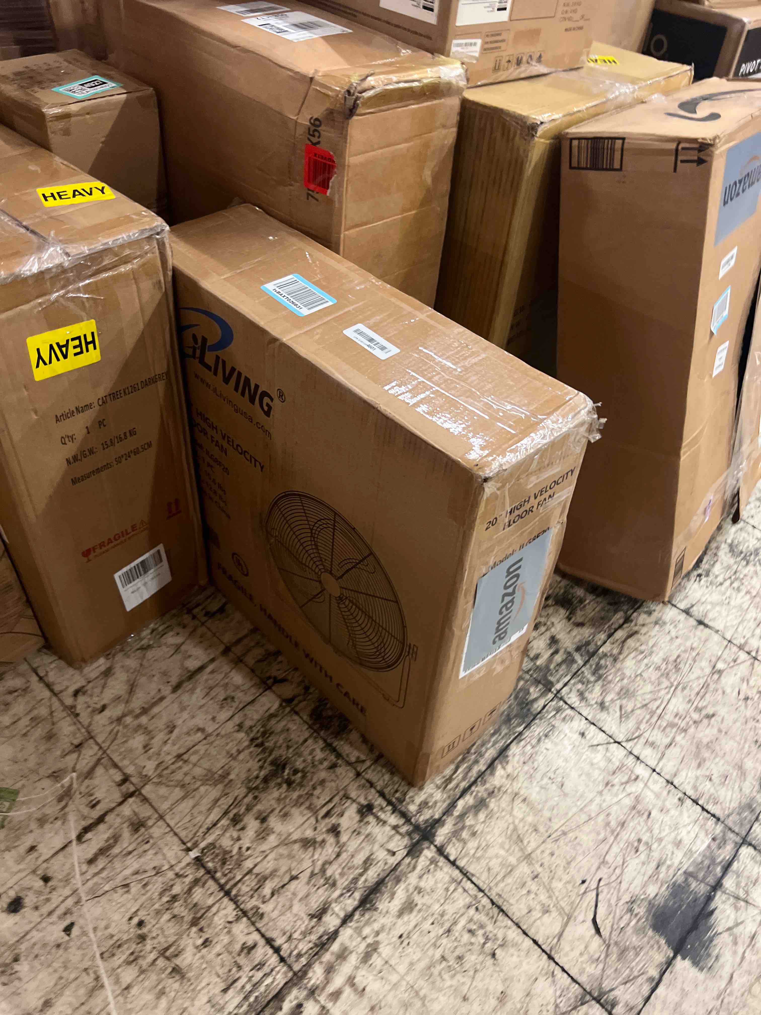 Condition photo showing New/Like New for iliving 20 inch 5800 cfm high velocity heavy duty metal floor wall fan, for office, commercial, workstation, greenhouse, garage, shop attic use, black, ul listed