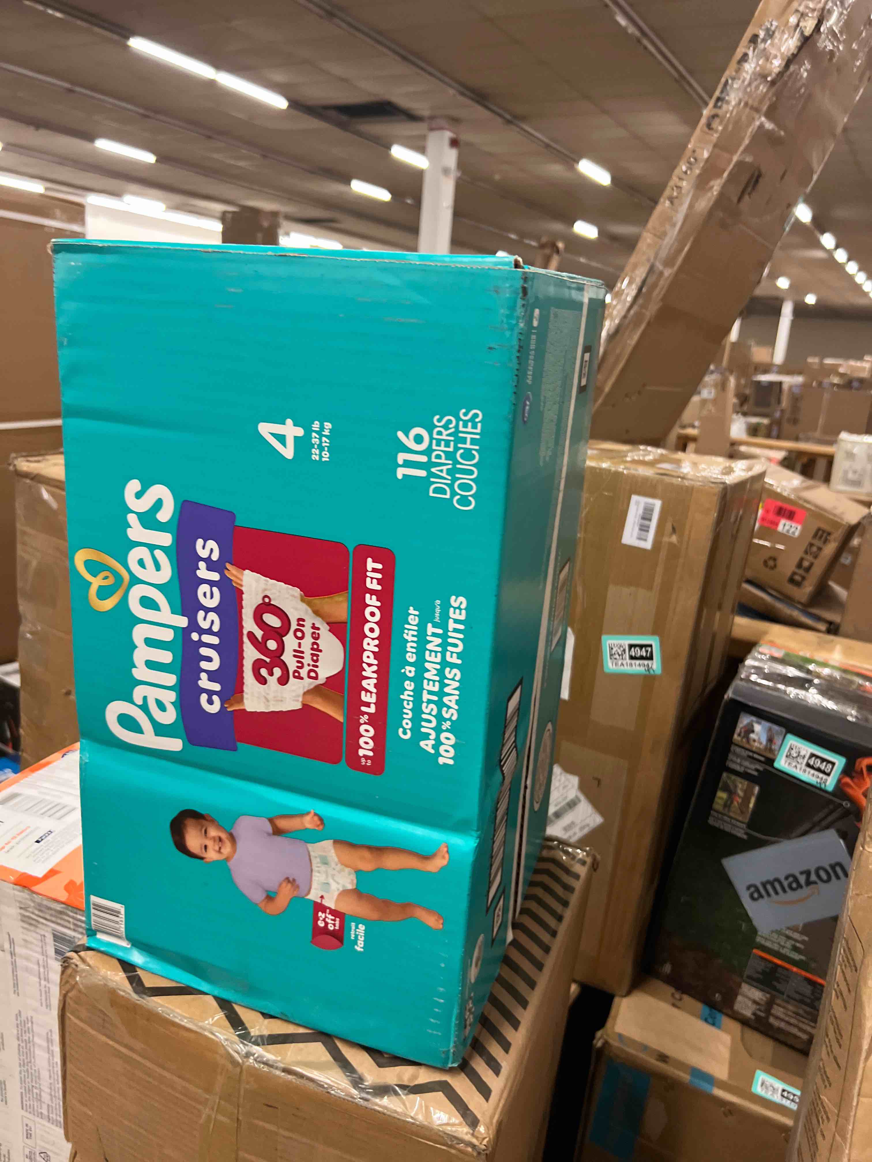 Condition photo showing New/Like New for pampers diapers - cruisers 360 - size 4, 116 count, babyproof up to 100% leakproof pull-on diaper