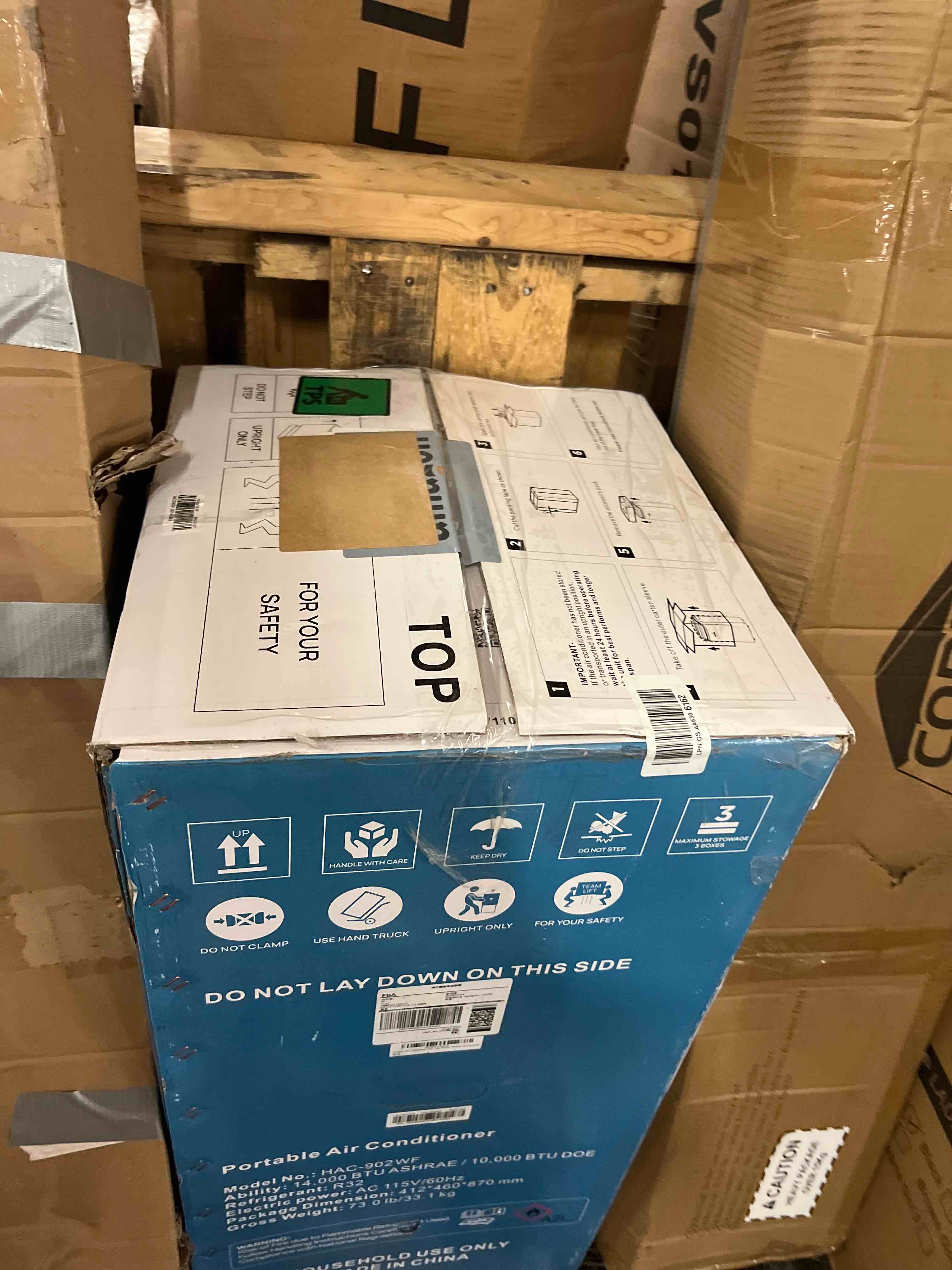 Condition photo showing New/Like New for 14,000 btu portable air conditioner cools up to 700 sq.ft, auto-evaporation low noise portable ac unit with remote control fits for large room, office, garage, white