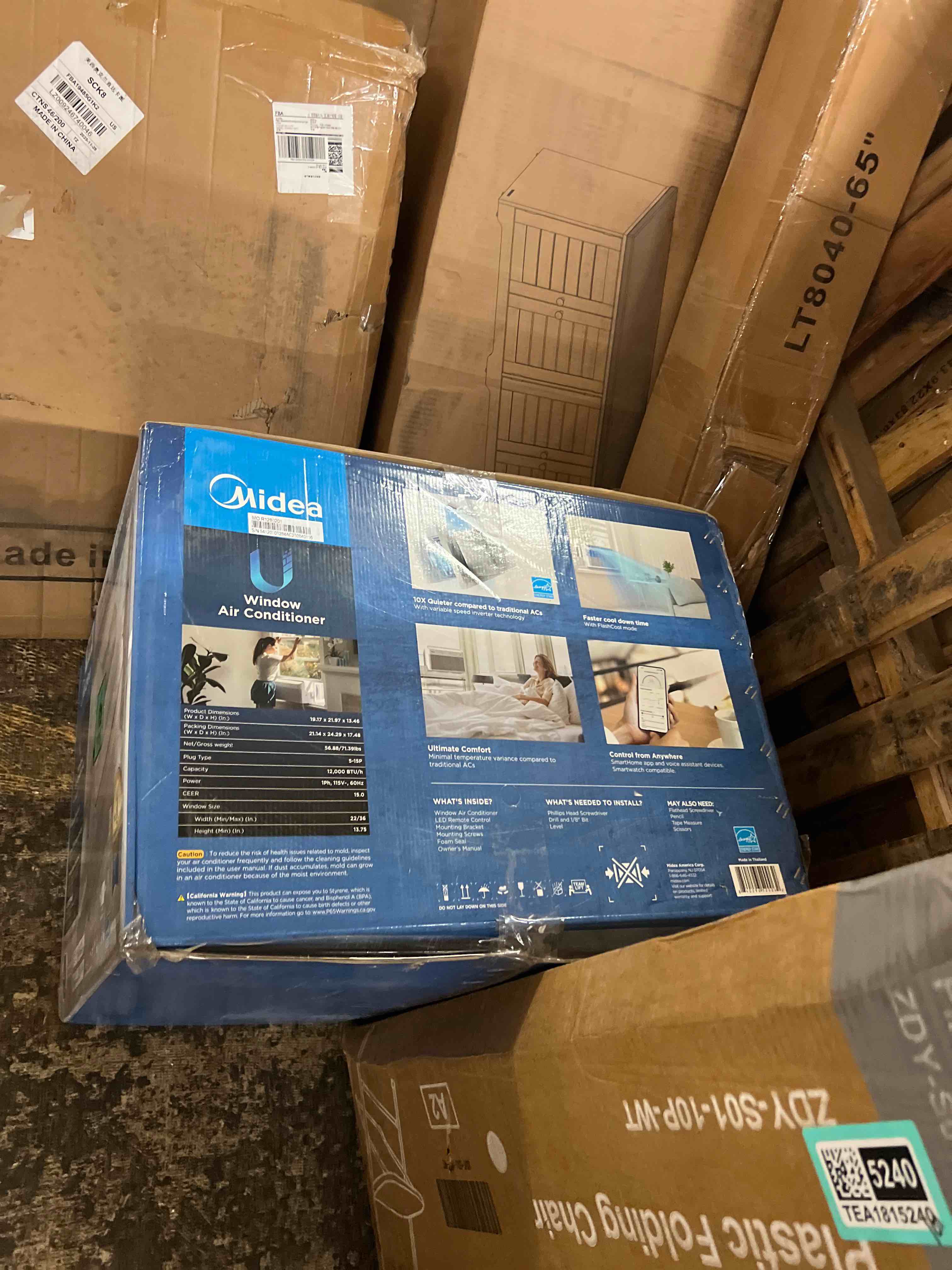 Condition photo showing New/Like New for midea 12,000 btu u shaped smart inverter window air conditioner - cools 550 sq ft, ultra quiet with open window operation - alexa/google assistant compatible, 37% energy savings, remote (2026 edition)