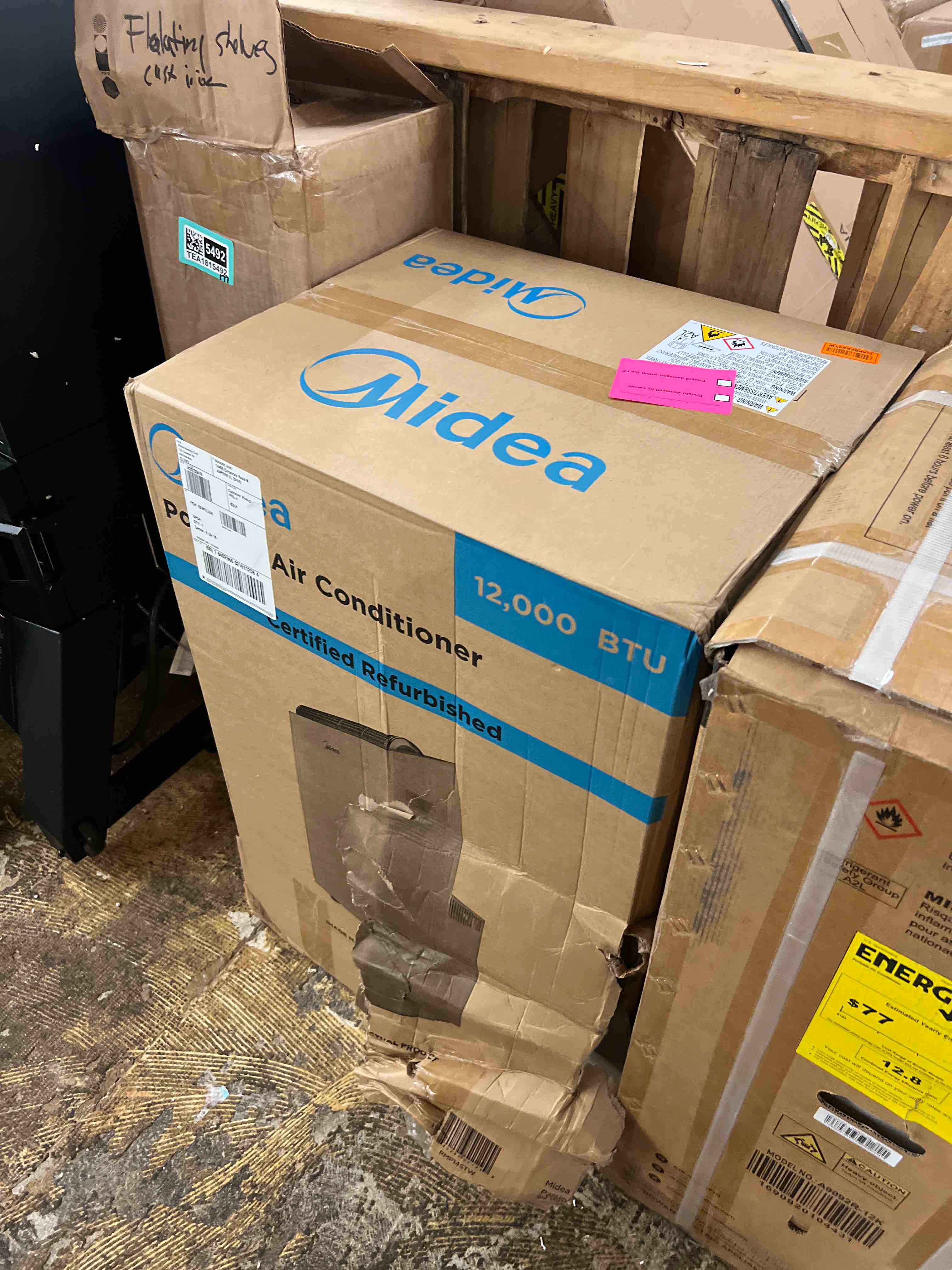 Condition photo showing New/Like New for restored midea duo 12 000 btu portable air conditioner inverter 3-in-1 ventilate dehumidifier cool wi-fi and alexa white
