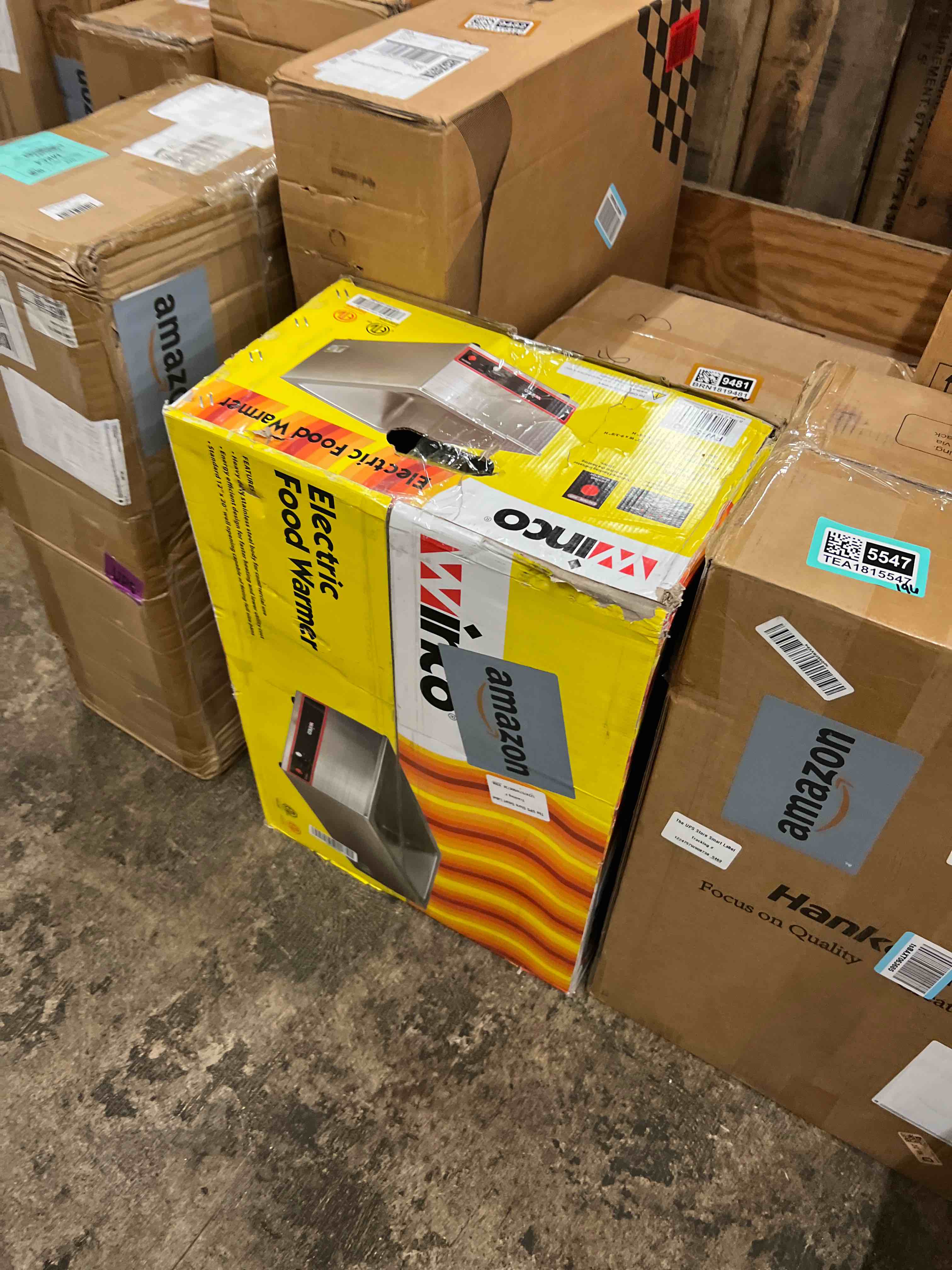 Condition photo showing New/Like New for winco fw-s500 1200-watt electric food wamer full