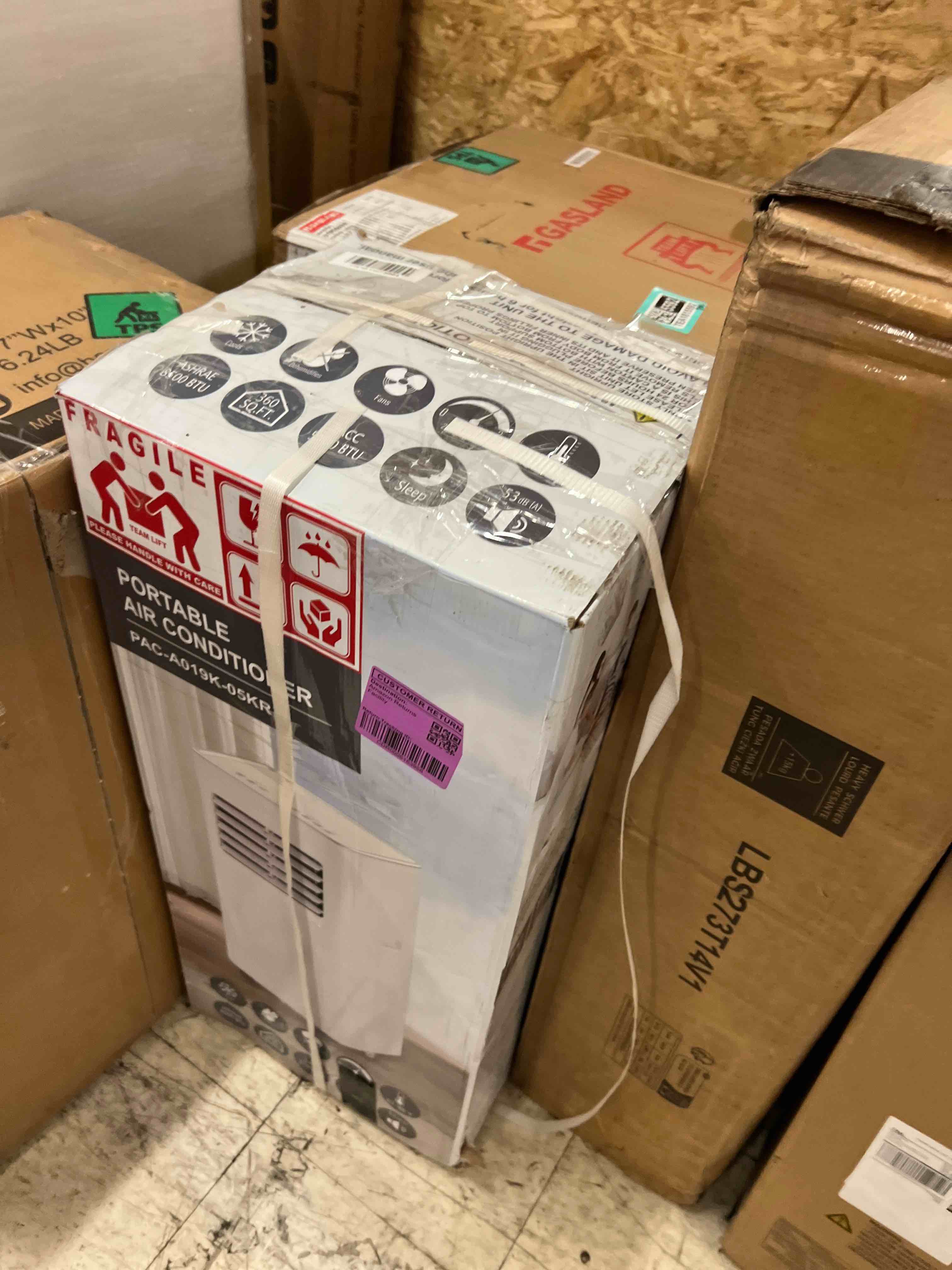 Condition photo showing New/Like New for 3-in-1 portable air conditioner, 8500 btu ac unit with fan & dehumidifier - quiet cooling up to 450 sq.ft for bedroom & home office, complete window mount kit included