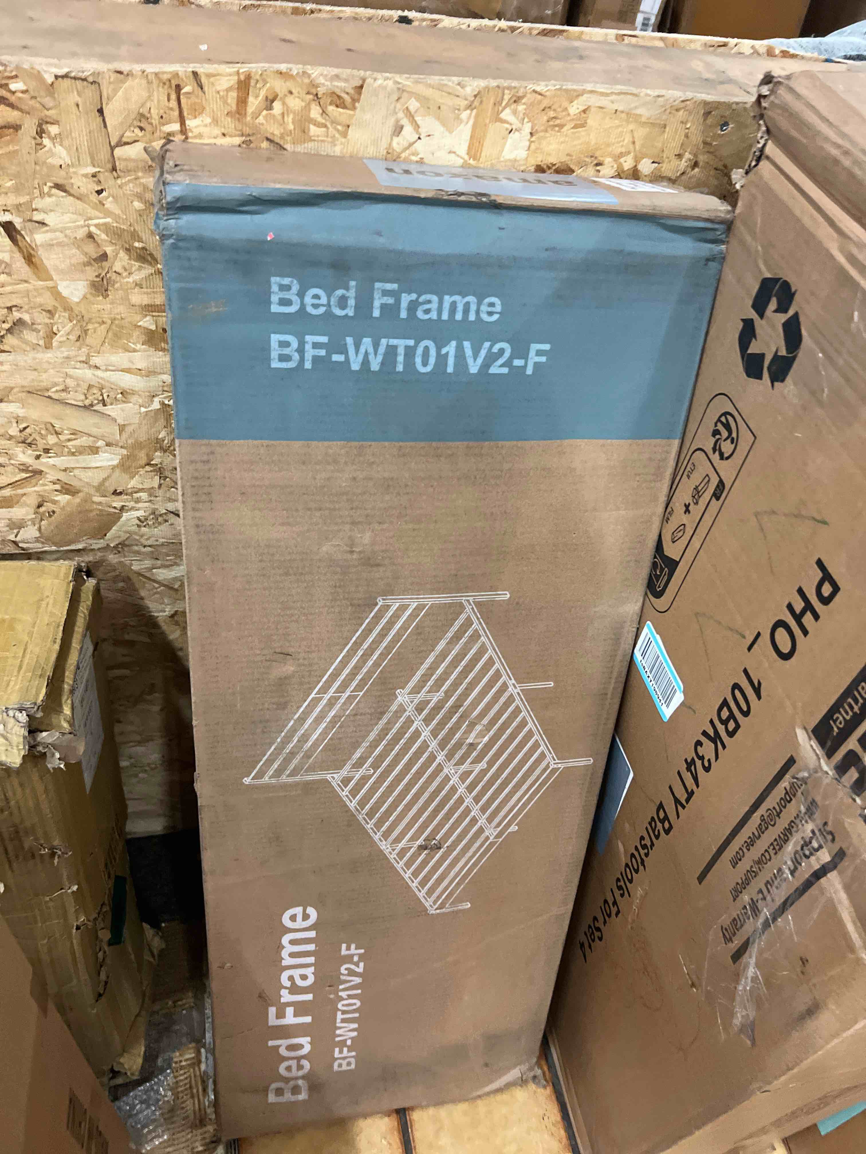Condition photo showing New/Like New for olixis full size bed frame with headboard, 800lbs mattress foundation with all sturdy metal support, under bed storage, no box spring needed, easy assembly, rust brown