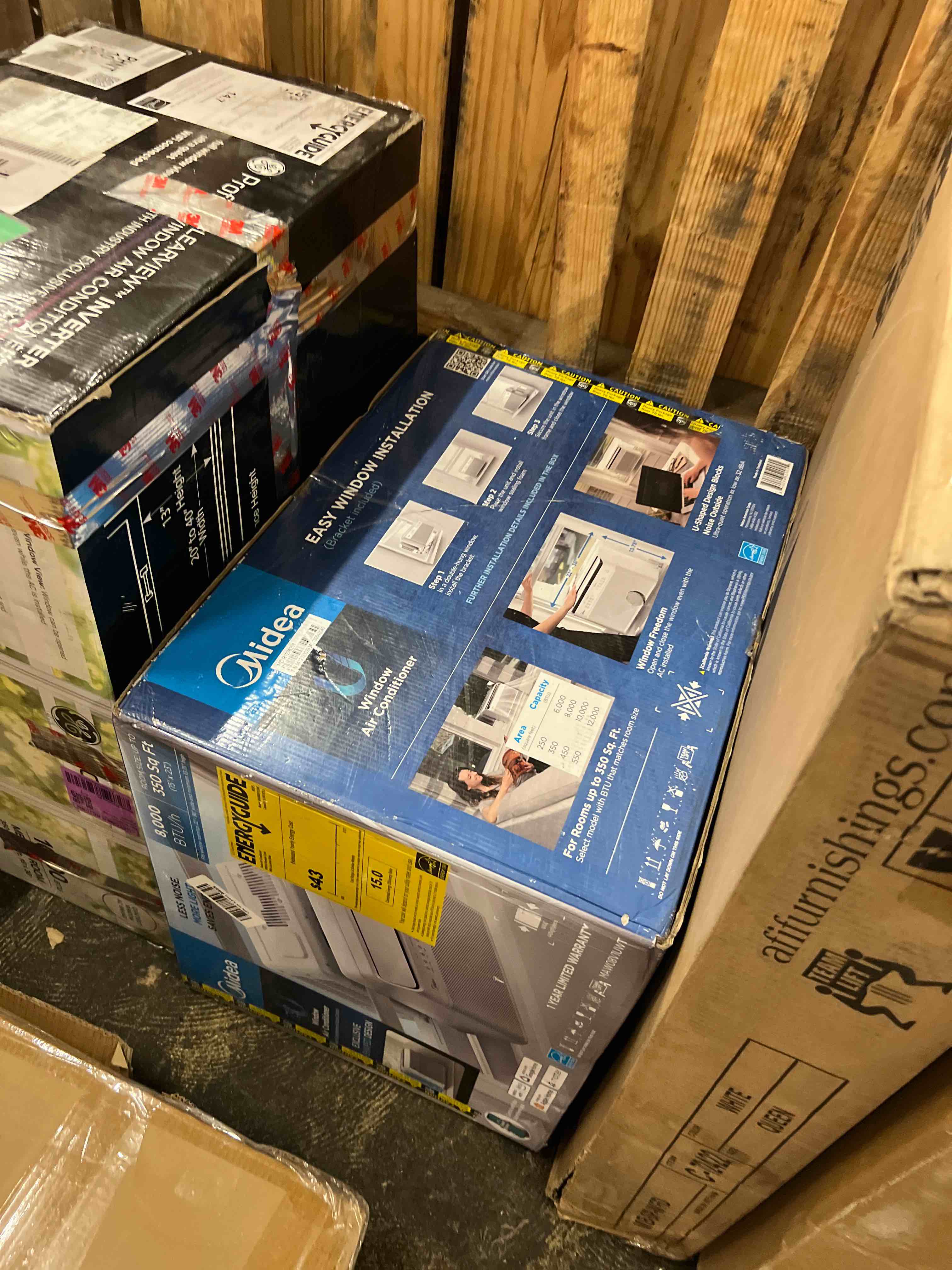 Condition photo showing New/Like New for midea 8,000 btu u shaped smart inverter window air conditioner - cools 350 sq ft, ultra quiet with open window operation - alexa/google assistant compatible, 37% energy savings, remote (2026 edition)