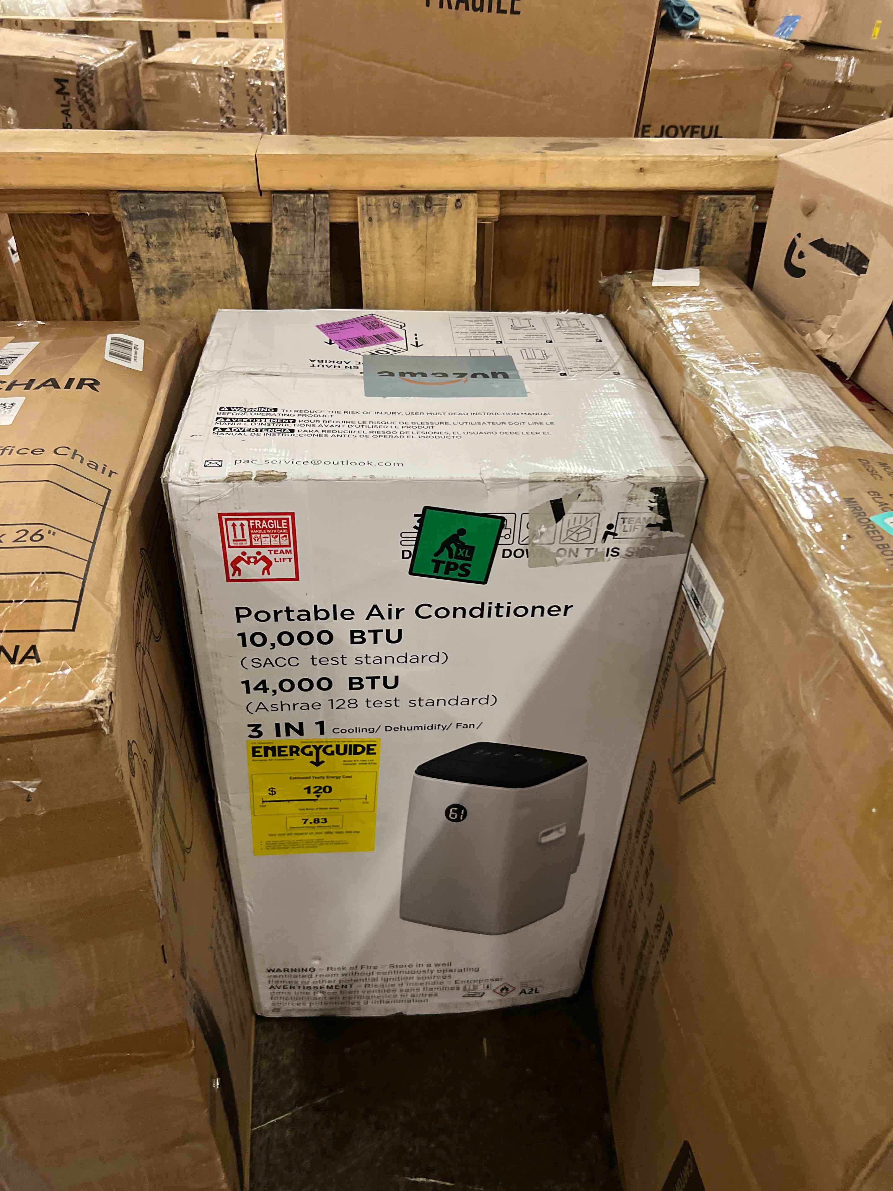Condition photo showing New/Like New for serenelife portable air conditioner 10,000 btu | 3-in-1 cooling, fan and dehumidifier | 24-h timer with up to 450 sq ft coverage | ac unit for bedroom, home & office | includes window kit & remote