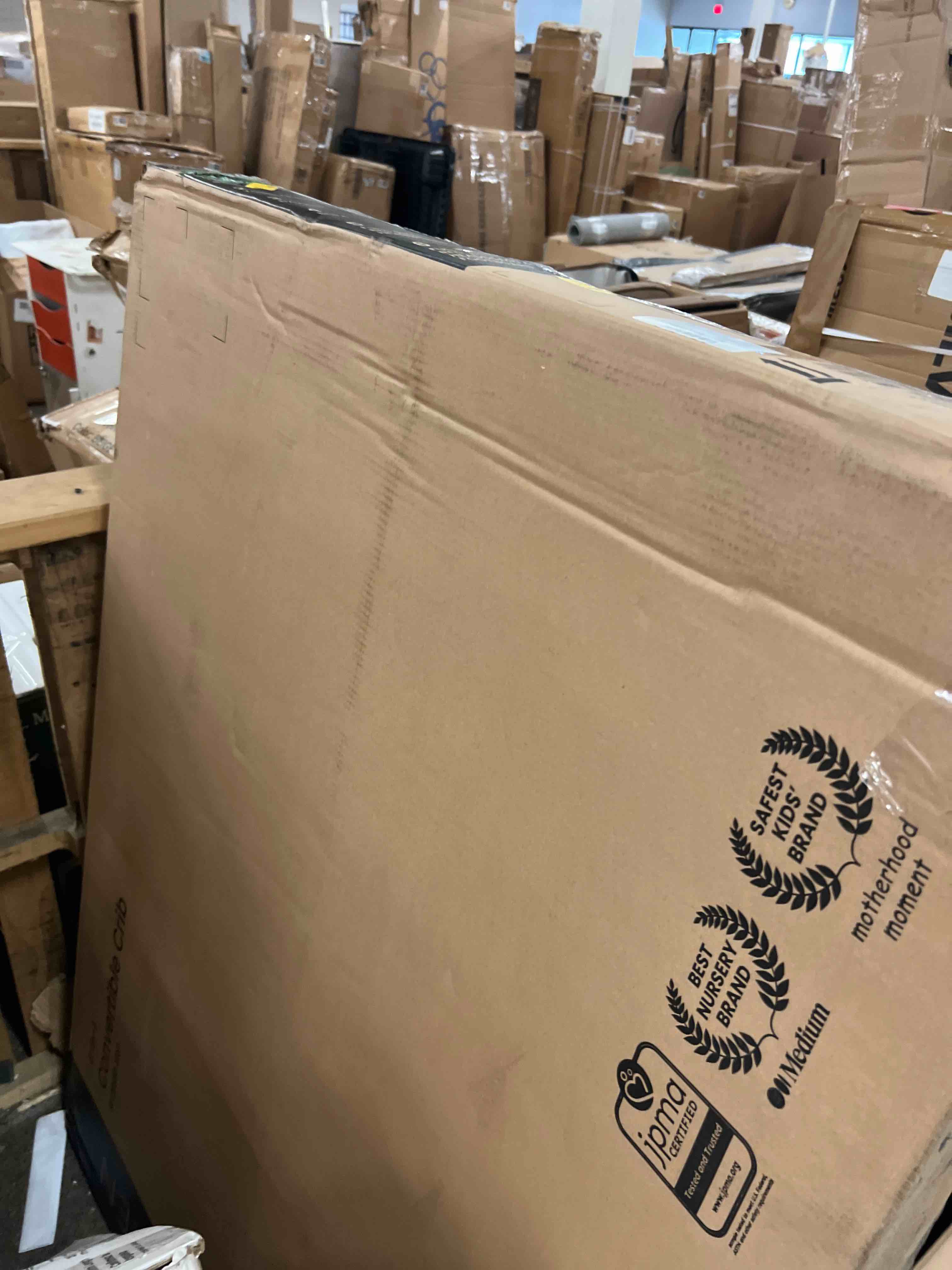 Condition photo showing New/Like New for delta children perry 6-in-1 convertible crib - greenguard gold certified, moonstruck grey crib moonstruck grey