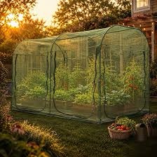 poray large tunnel 10ftx6ft plant netting cover, 6ft tall crop cage tomato netting,pest guard cover for vegetables &fruits,durable gardening net for plant and animal 122*73*73 inches tunnel net