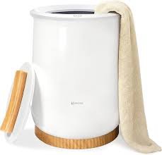 keenray towel warmer, luxury towel warmer bucket, large towel warmer for bathroom, auto shut off, fits up to two 40"x70" oversized towels, bathrobes, blankets, pj's and more, cl1 classic white 21l