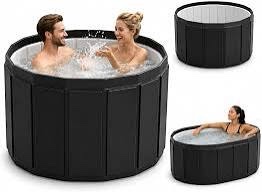 portable bathtub for adult, foldable soaking bathtub for hot spa&ice bath, foldable small bathtub collapsible bathtub for bathing, 6-layer insulated portable tub,space-saving (black, 25.9x27.5 in) black 27.5x26.6 in