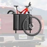 bumbee tailgate bike pad - holds 2 mountain bikes with reflective safety strips & 2tool pockets, for outdoor bicycle transportation 25'' wide for 2 bikes