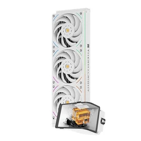 thermalright wonder vision 360 ub argb white aio cpu liquid cooler,for am5/intel lga1851/1700,6.67-inch 3d curved screen with 2400x1080 resolutions,magnetic panel screen,3d/2d video support wv360 ub argb white