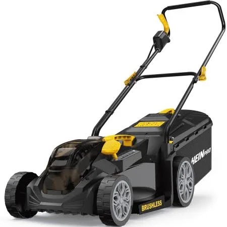 heinpro 14" cordless lawn mower compatible with dewalt 20v max battery, 2-in-1 brushless electric lawn mower for small yards, push mowers with 5-position height adjustment, black (tool only) 14-inch