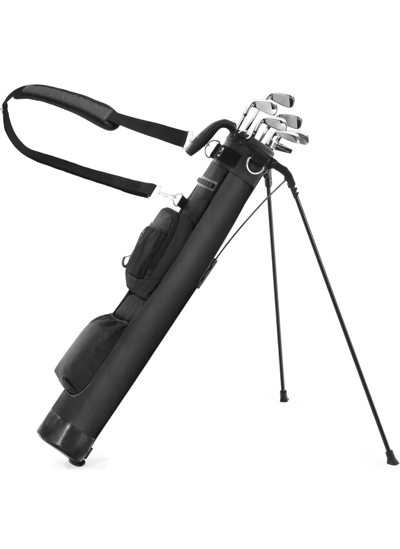 Lightweight Golf Stand Bag, Portable Golf Bag with Insulated Cooler Pocket, Easy to Carry and Auto-Fold Stand, Ideal for Driving Range, Pitch n Putt, Par 3, Executive Courses