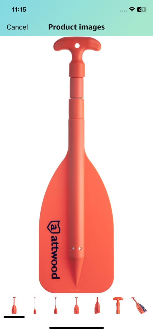 Attwood Emergency Telescoping Paddle for Boating, Orange