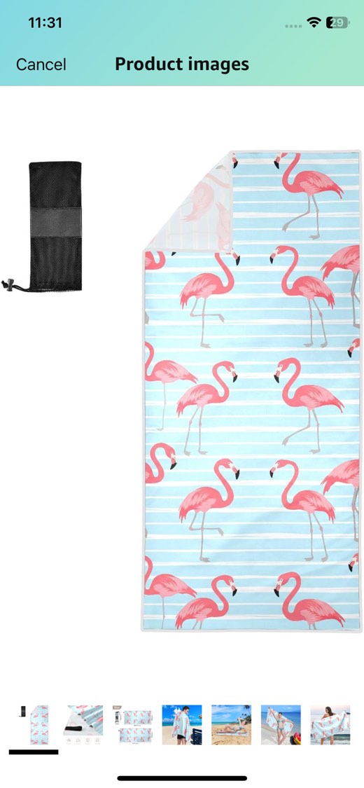 Pink Flamingos Microfiber Beach Towel 30x60 Inch Sand Free Quick Dry Lightweight Towels for Adults Women Men, Absorbent Large Travel Towel for Swimming, Camping, Beach Accessories