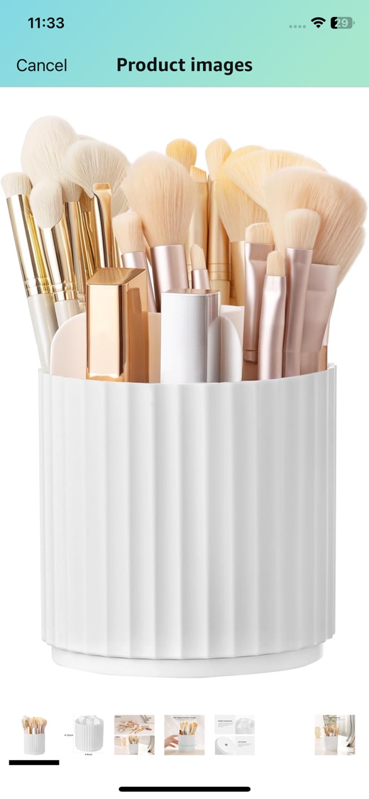 HBlife Makeup Brush Holder 360 Rotating Makeup Brush Organizer Cosmetic Organizer Makeup Brushes Container Spinning Brush Holder for Vanity and Bathroom, Vertical