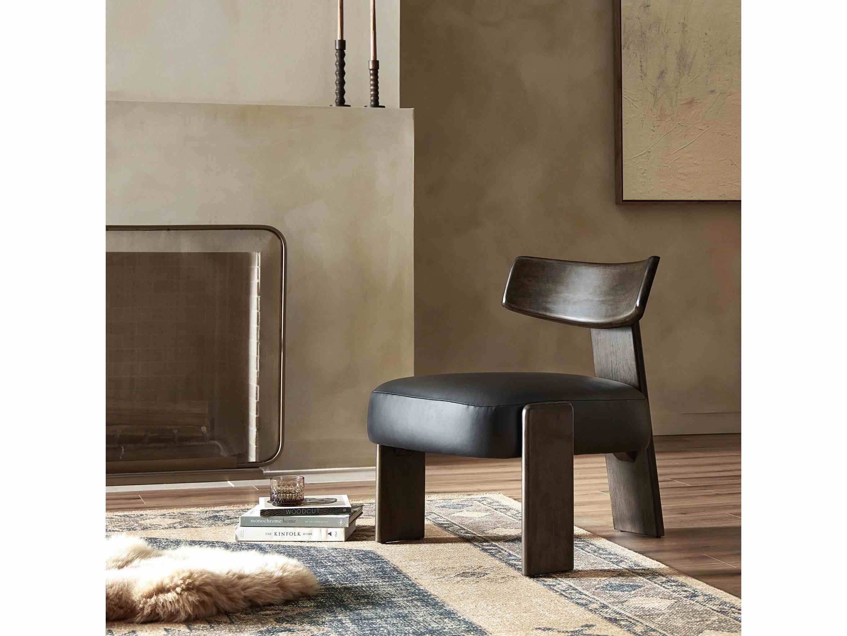 Issa Armless Chair in Black