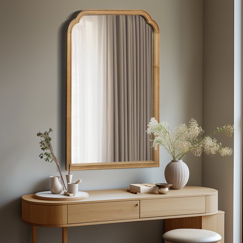 Anglie Solid Wood Flat Wall Mirror