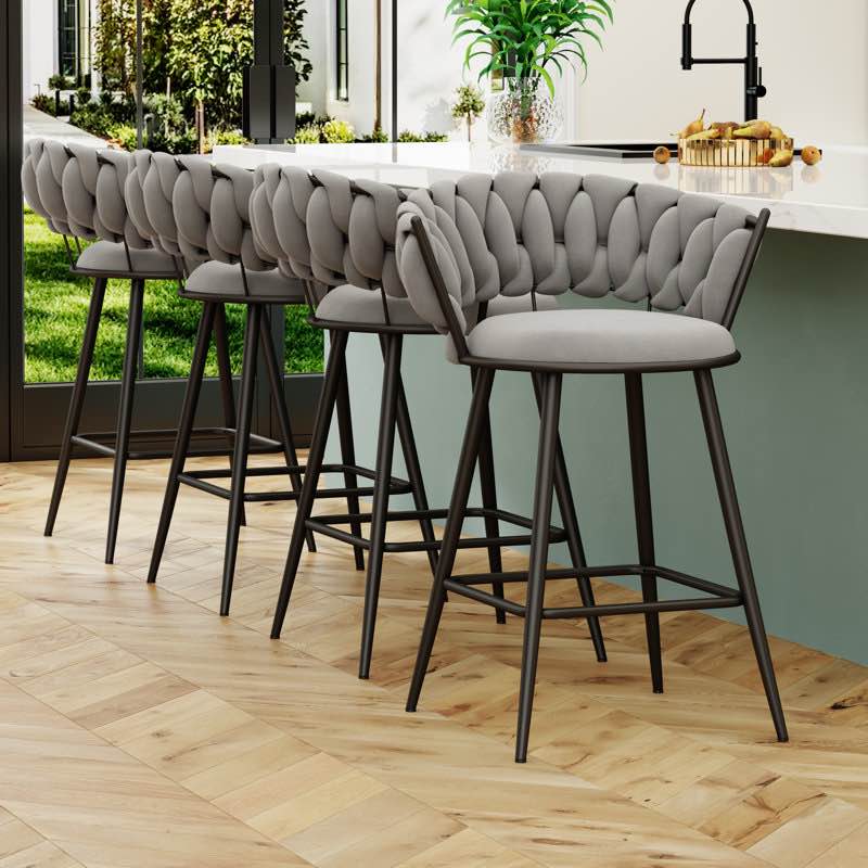 Upholstered Counter Stool With Metal Frame (Set of 4) By Latitude Run®