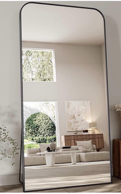 Lay Look at You Oversized Mirror 78 x 39 Black Frame Aluminum Explosion-Proof Glass Full-Lenght