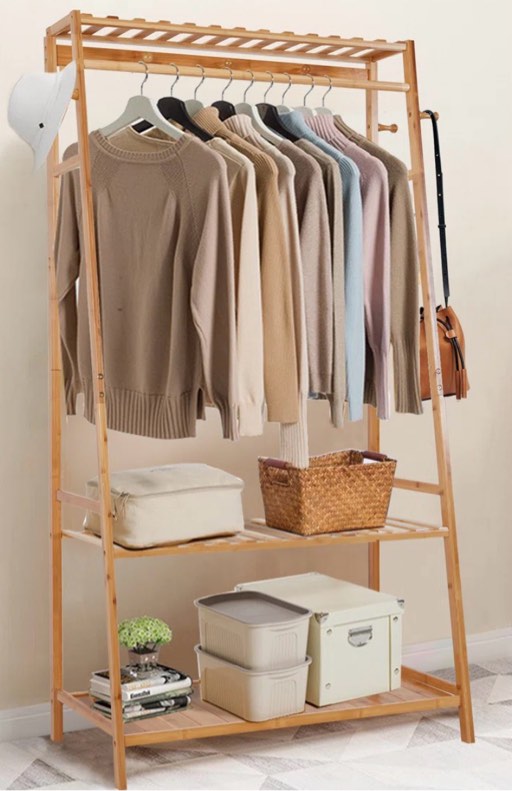 Sharan 32.5" Solid Wood Clothing Rack 