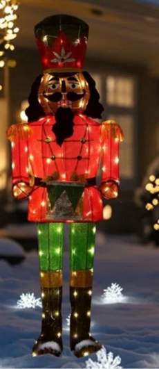 5 Ft Soldier Nutcracker Warm Lighted LEDS Christmas Yard Decoration Outdoor