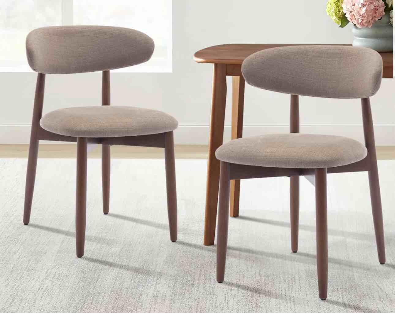 COLAMY Upholstered Solid Wood Dining Chair Side Chair ( Set of 2)