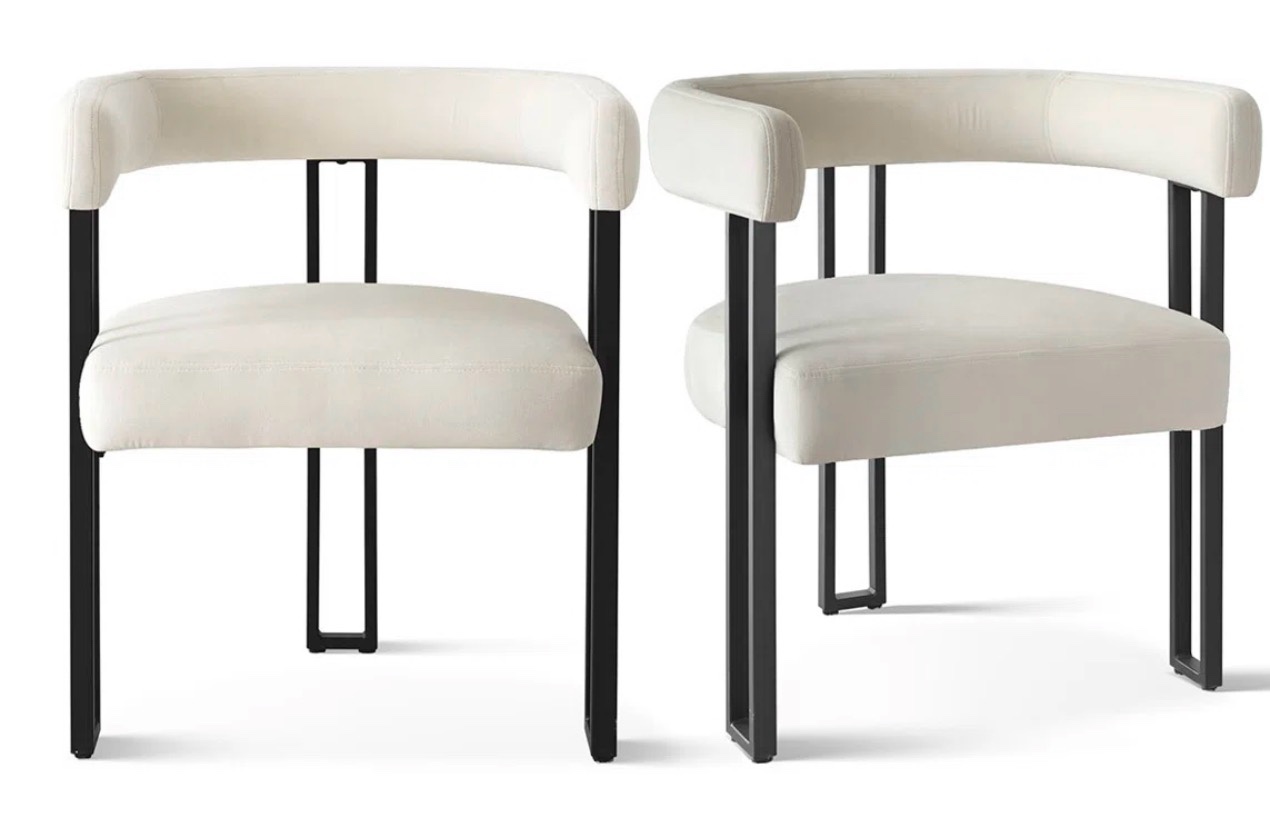 Dulcine 18.5" Seat Height Velvet Upholstered Kitchen Dining Armchair 