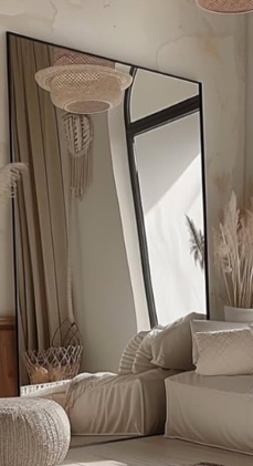 Oversized Mirror 78x39 - Black Frame, Aluminium Explosion-Proof Glass, Full-Length