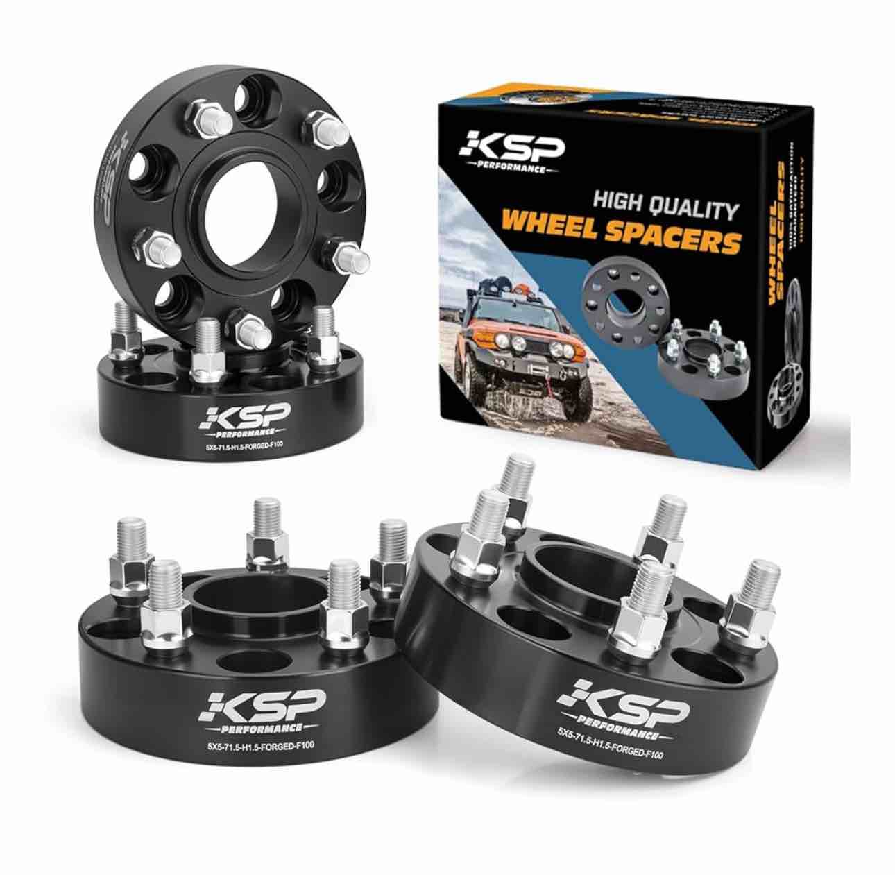 KSP 5x5 Wheel Spacers for Grand Cherokee 2011-2025, 1.5inch 5x127mm Hubcentric Spacer fit Wrangler JL/JLU 2018-2025, 38mm Thick Spacer with 71.5mm Hub bore M14x1.5 Stud Work On Gladiator JT 2019-2025