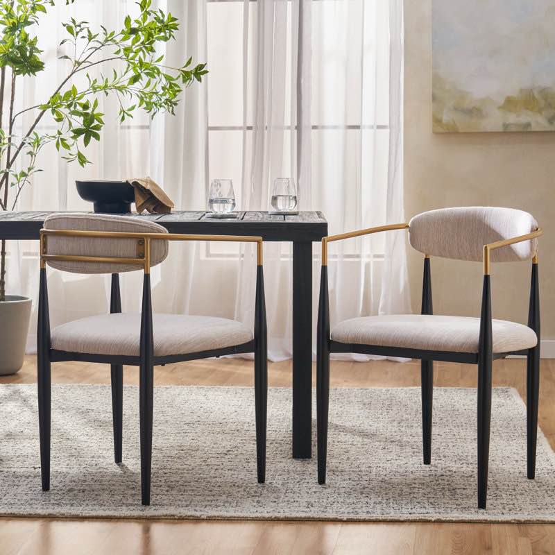Nayalis Low Back Upholstered Dining Chairs (Set of 2)