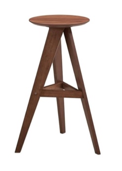 Pemberly Row Contemporary Bar Height Stools (Set of 2) in Walnut