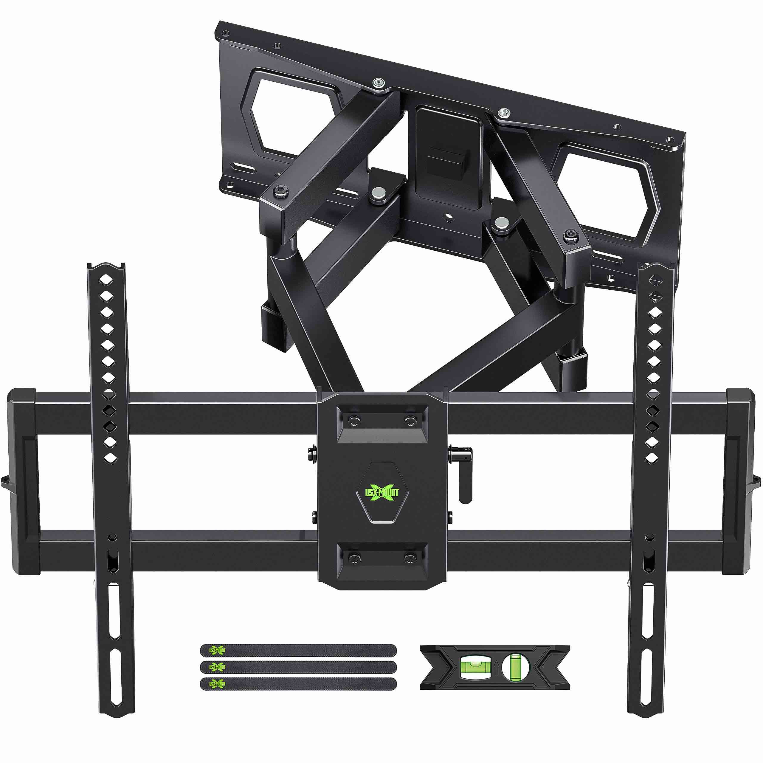 Full Motion TV Wall Mount for Most 37"-86" Flat Screen TV, Swivel or Tilt TV Wall Bracket with Dual Articulating Arms, for 12"-16" Wood Studs, Max VESA 600x400mm, Load 120 lbs by USX MOUNT