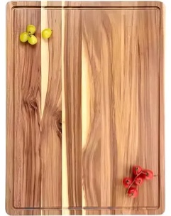 premium acacia wood cutting board 18x12 - non-toxic, bpa-free, end grain butcher block - large carving board & chopping board with juice groove, non-slip chopping block