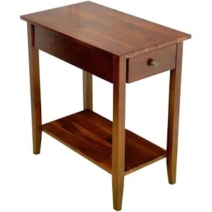 Casual Contemporary Living 2-Tier Solid Acacia Recliner Table with Drawer - Mahogany