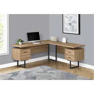 Computer Desk, Home Office, Corner, Storage Drawers, 70"L, L Shape, Work, Laptop, Metal
