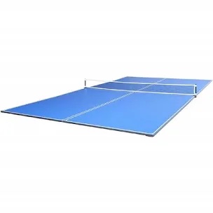 ping pong conversion top with net and foam padding for protection, frame, blue