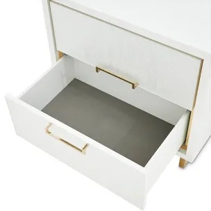 Palm Gate Nightstand - Cloud White