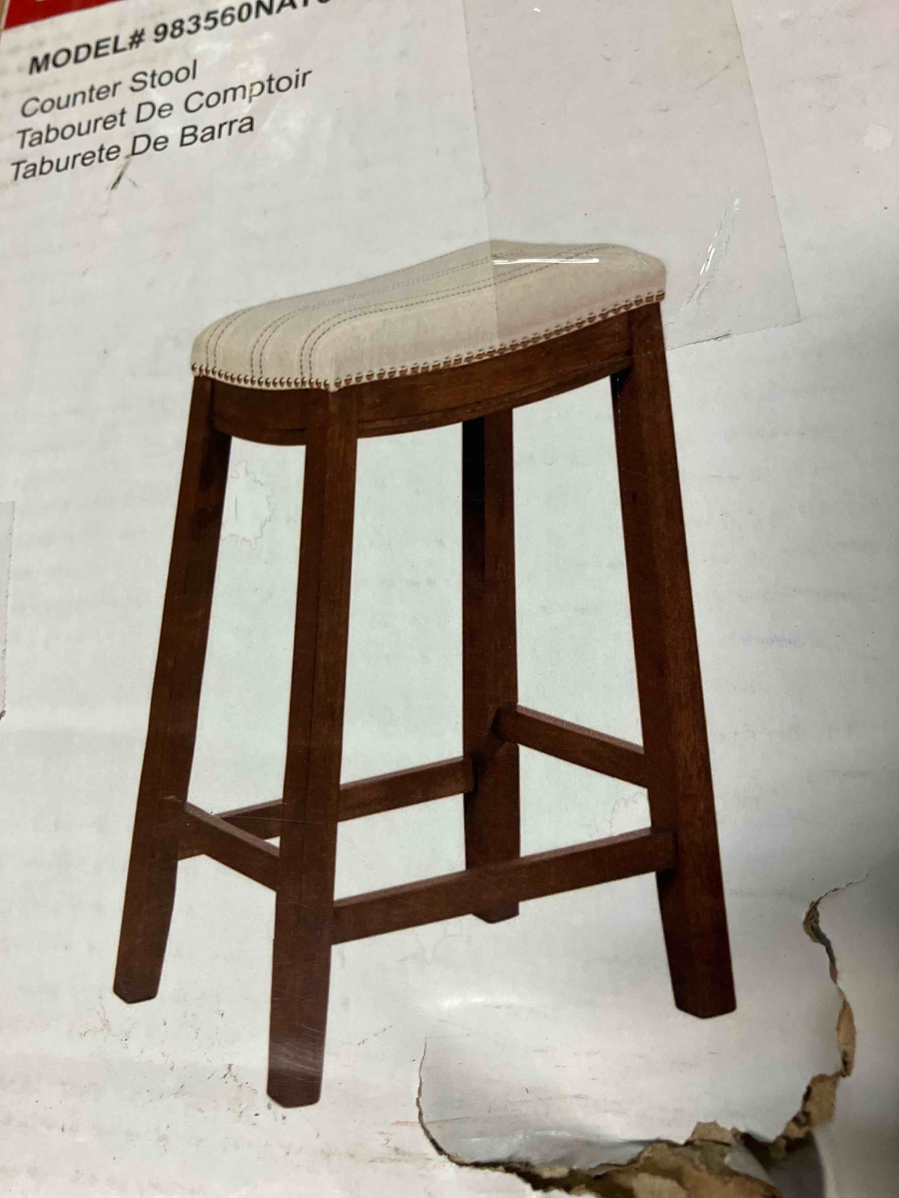 Bartonville Counter & Bar Solid Wood Backless Stool with Upholstered Seat