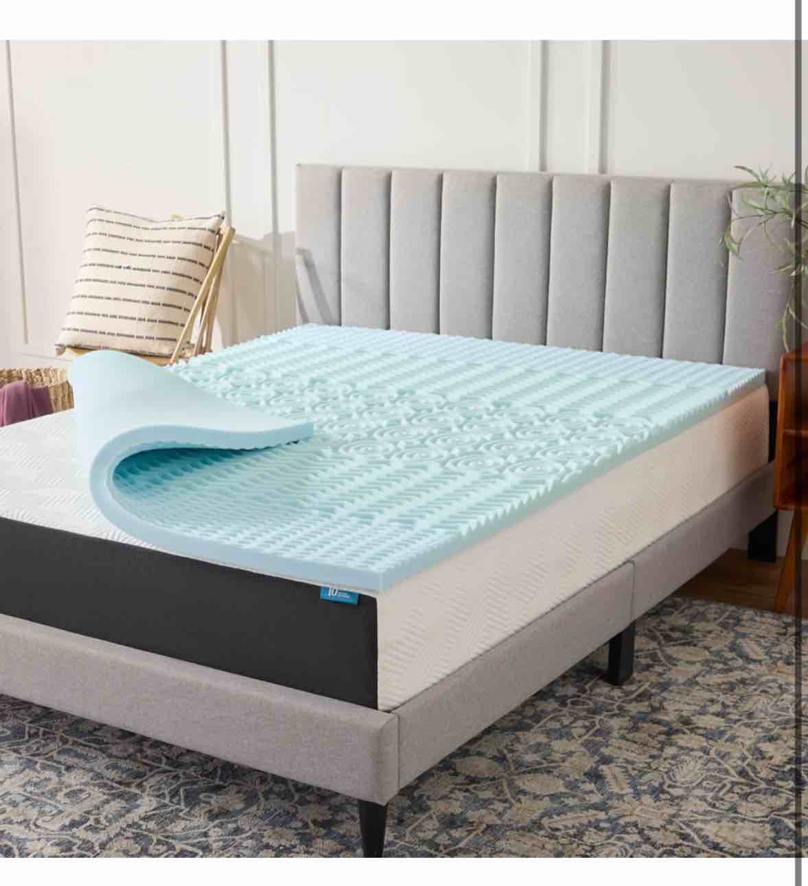 Lucid® Dusk Gel And Aloe Infused Memory Foam Topper Twin 2" Free Shipping