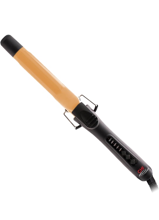 CHI Ceramic Curling Iron, Hair Curler for Smooth & Shiny Curls, Adjustable Temperature & Automatic Shut-Off, 1" Barrel, Black