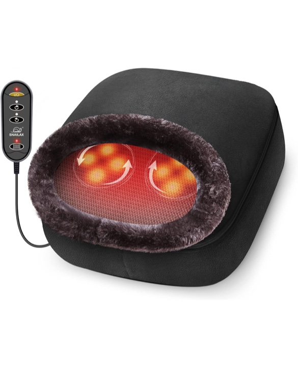 Snailax Shiatsu Foot Massager with Heat,Foot Warmer for Women,Men,Electrick Foot Massager Machine for Neuropathy, Plantar Fasciitis, Foot Heater Under Desk, Gifts, Size 13