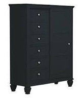 Coaster Sandy Beach Wood Man s Chest with Concealed Storage in Black